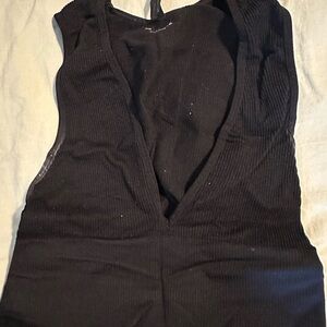 Black Sleeveless Ribbed Top